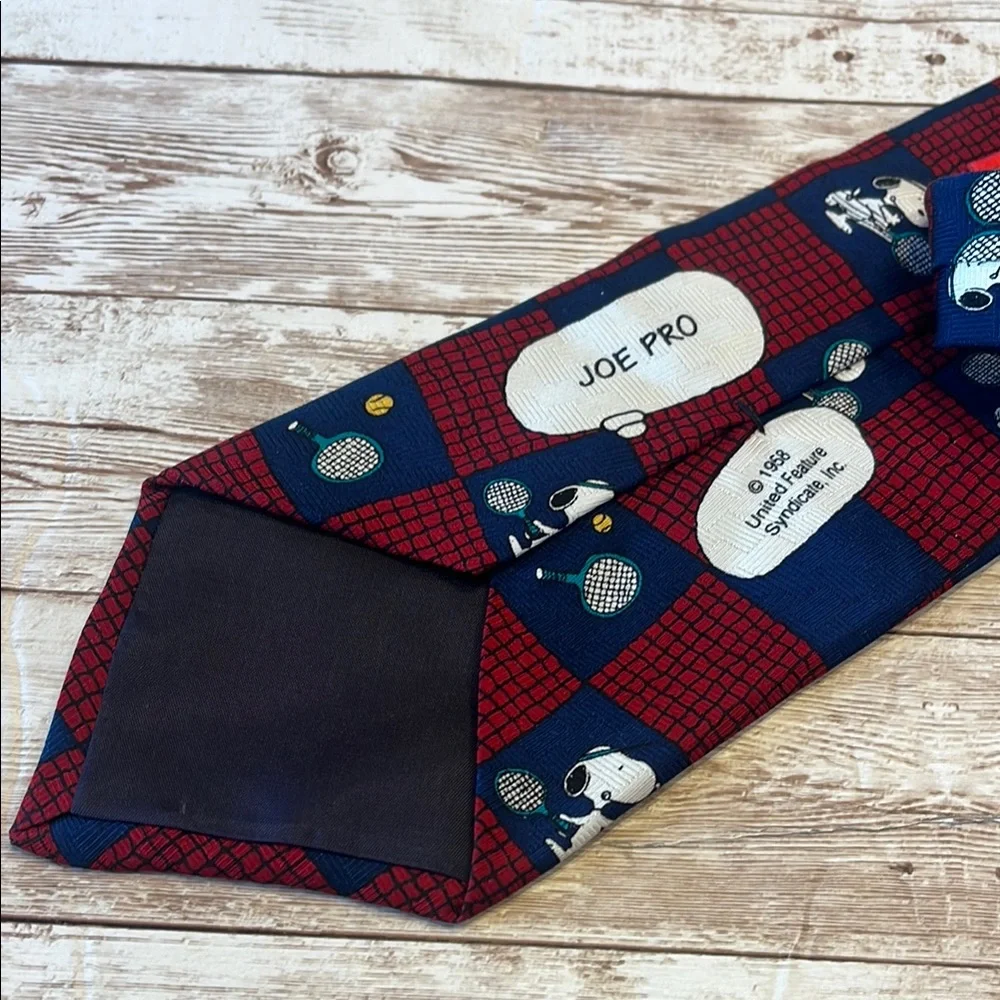 Snoopy Tennis Red and Blue Tie